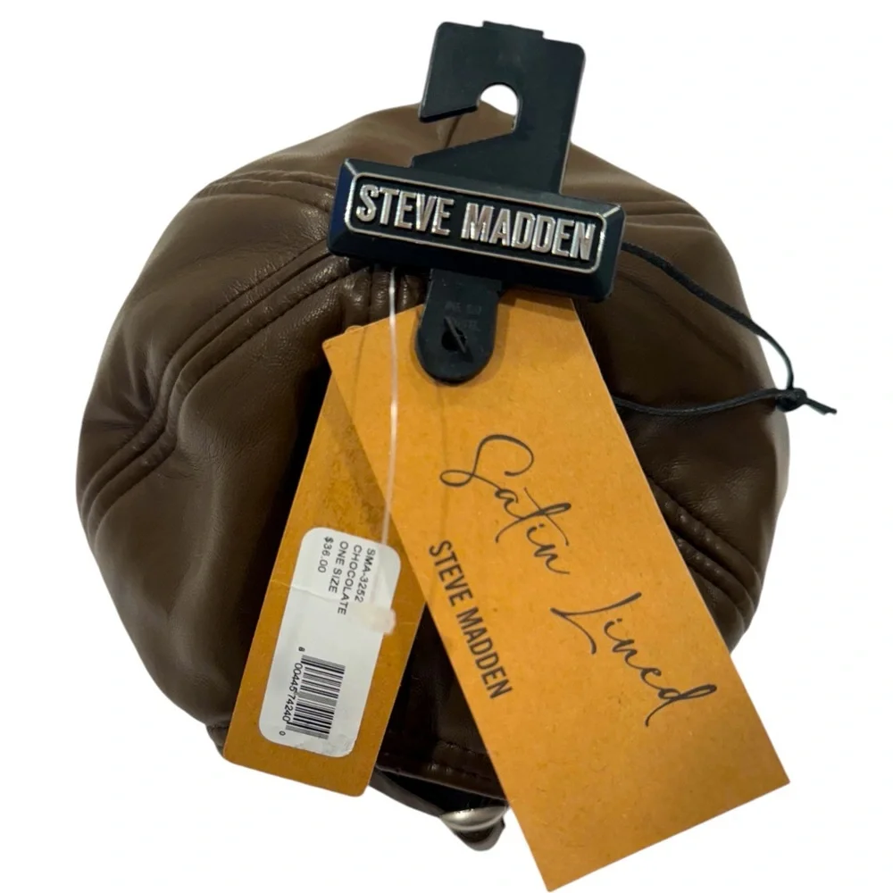 STEVE MADDEN Soft Faux Leather Baseball Hat Chic NWT - Picture 8 of 8